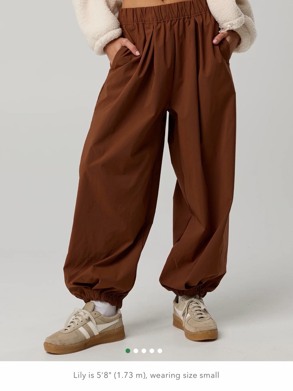 aerie Brown Elastic Cuff Wide-Leg Joggers